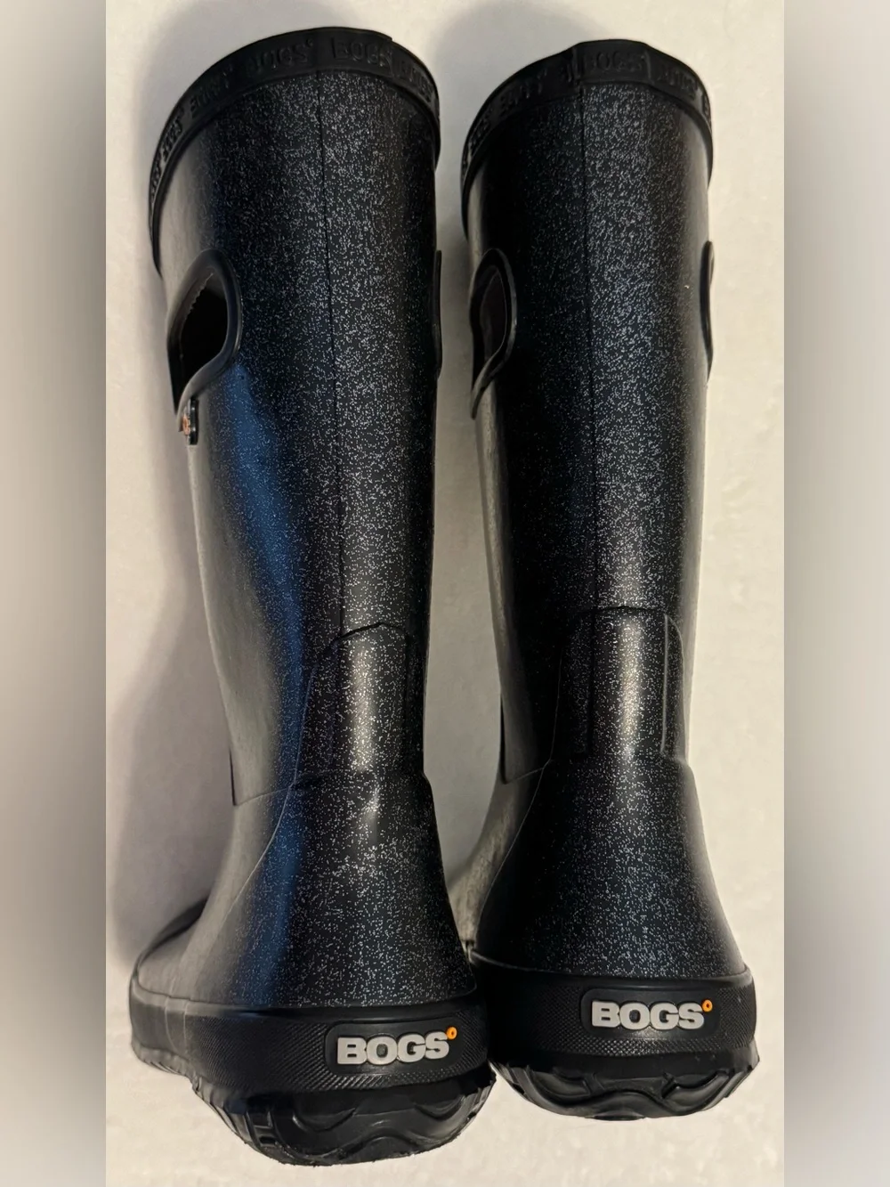 BOGS Kids Black Subtle Glitter Waterproof Rain Boots Youth Size 3